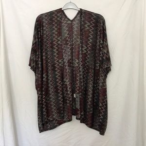 Red and black Chevron Cardigan Shawl